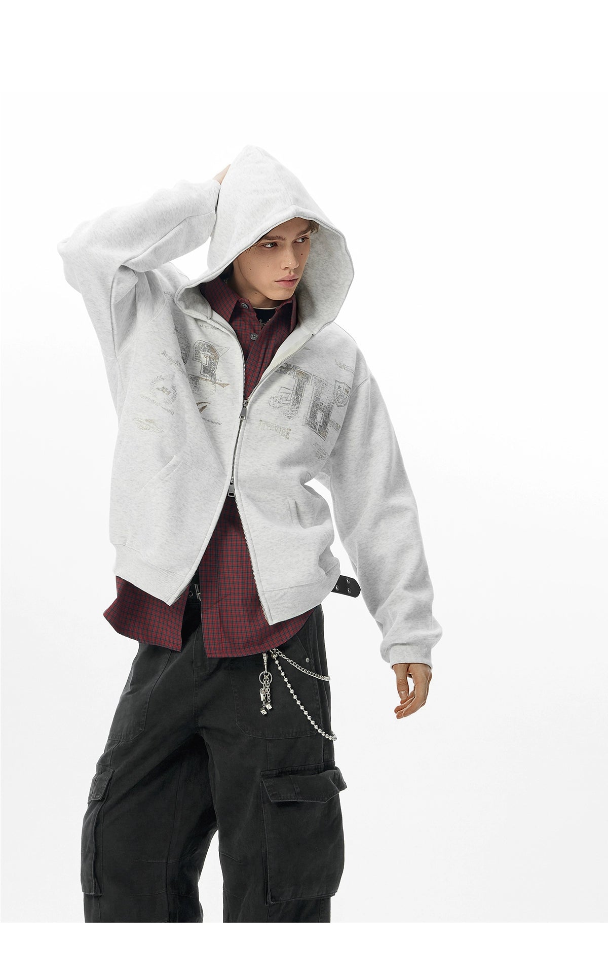 JHYQ Retro Letter Print Hoodie