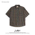 CoosRetro Contrasting Casual Plaid Short-sleeved Shirt