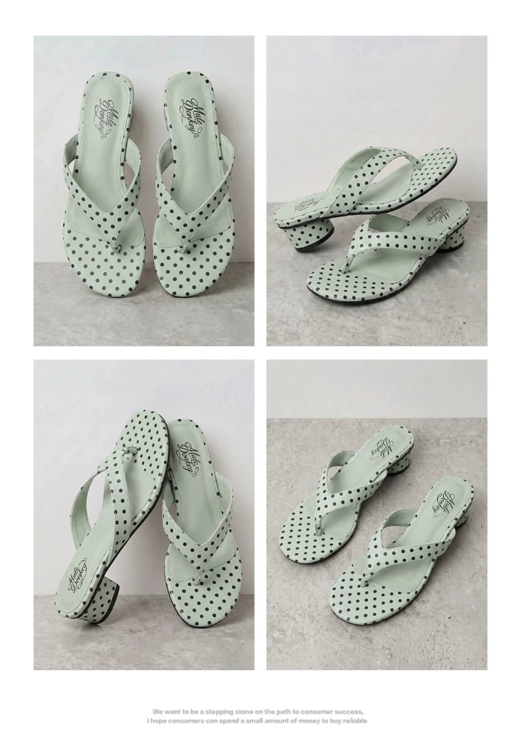 Donkey Polka Dots with Thick Heels