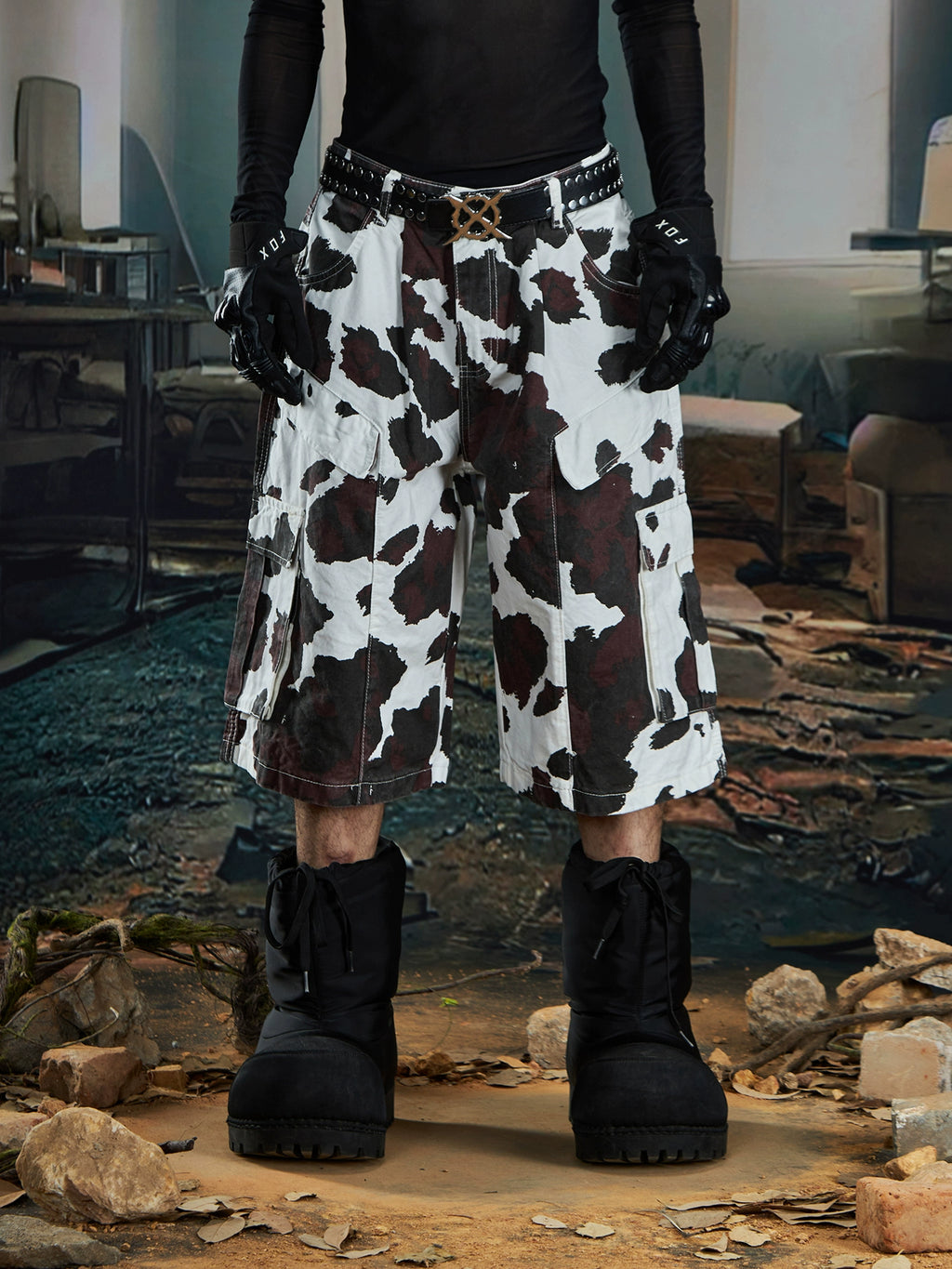 NOMANIAI Big Pocket Loose Cow Seven-Point Overalls