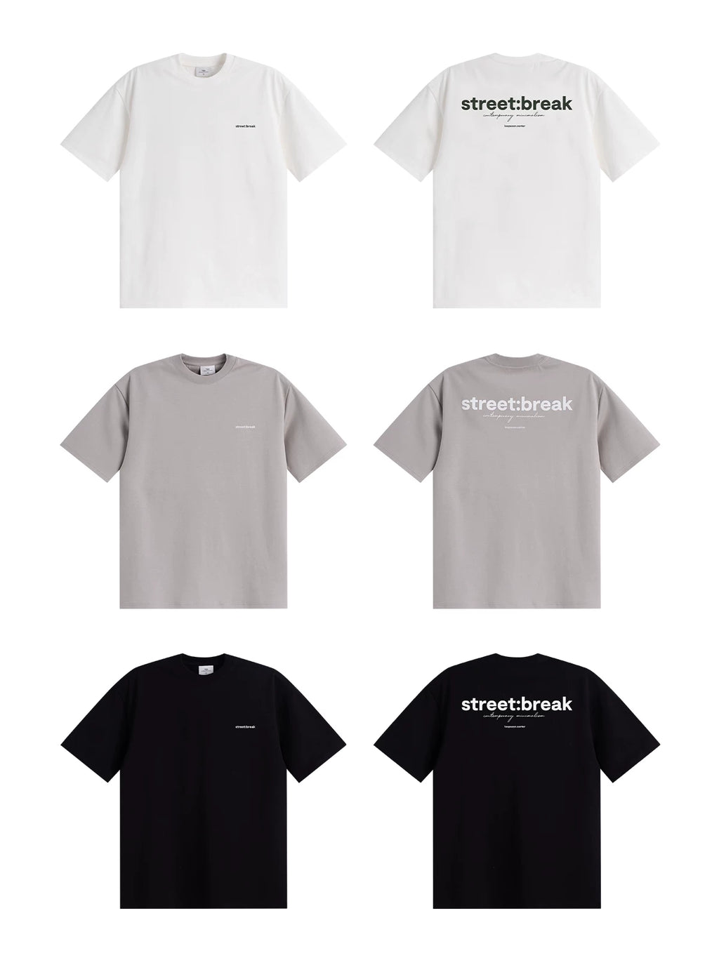 Loopsoon Simple English Round Neck Loose Tee