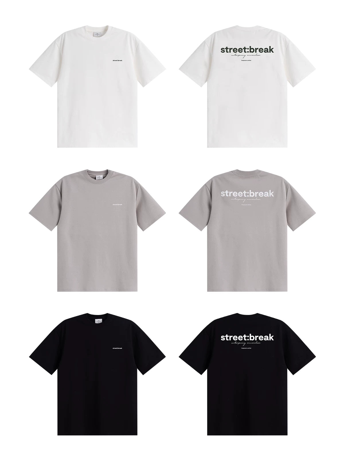 Loopsoon Simple English Round Neck Loose Tee
