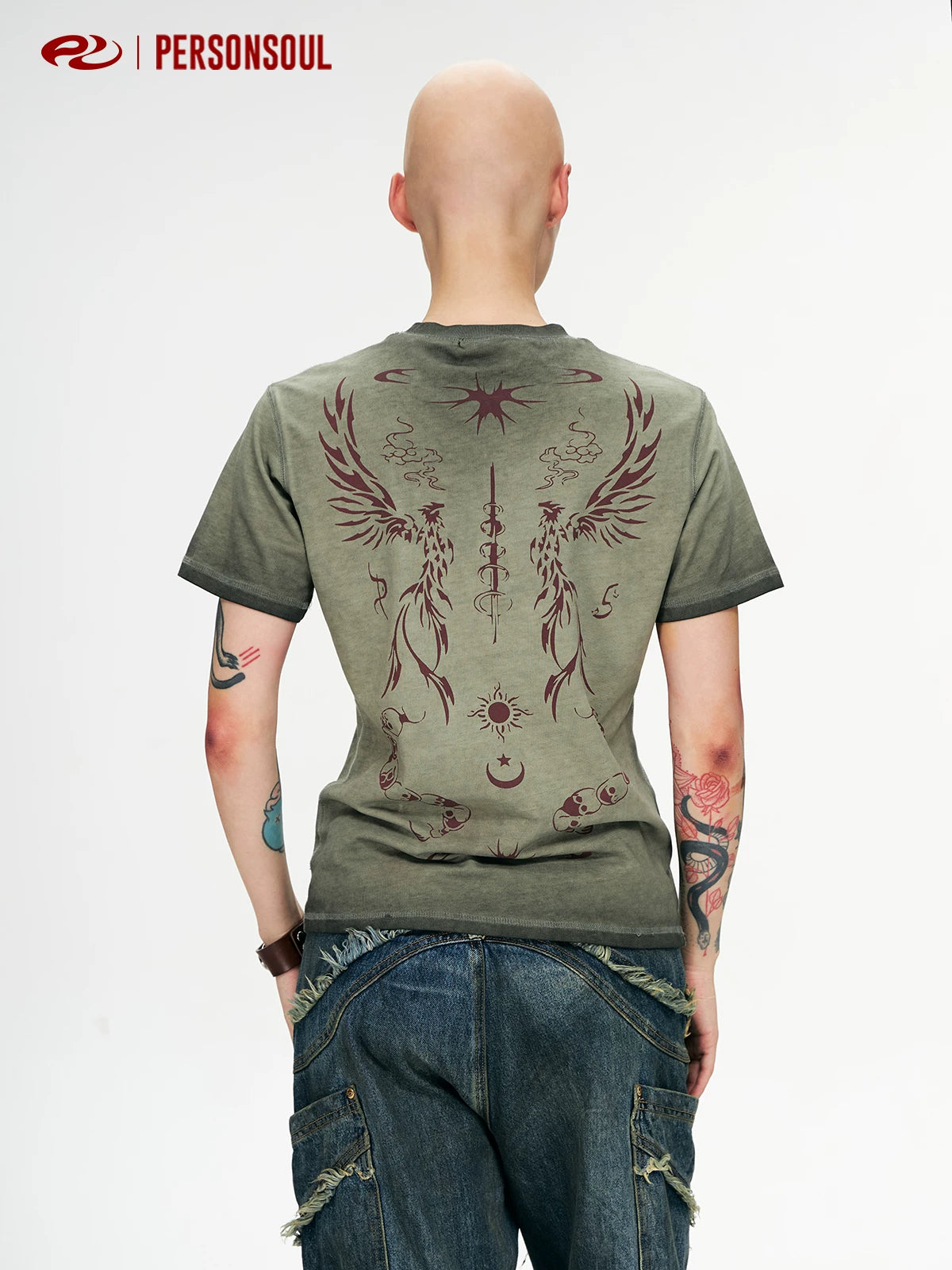 PERSONSOUL * Totem Element Slim Shoulder Tee
