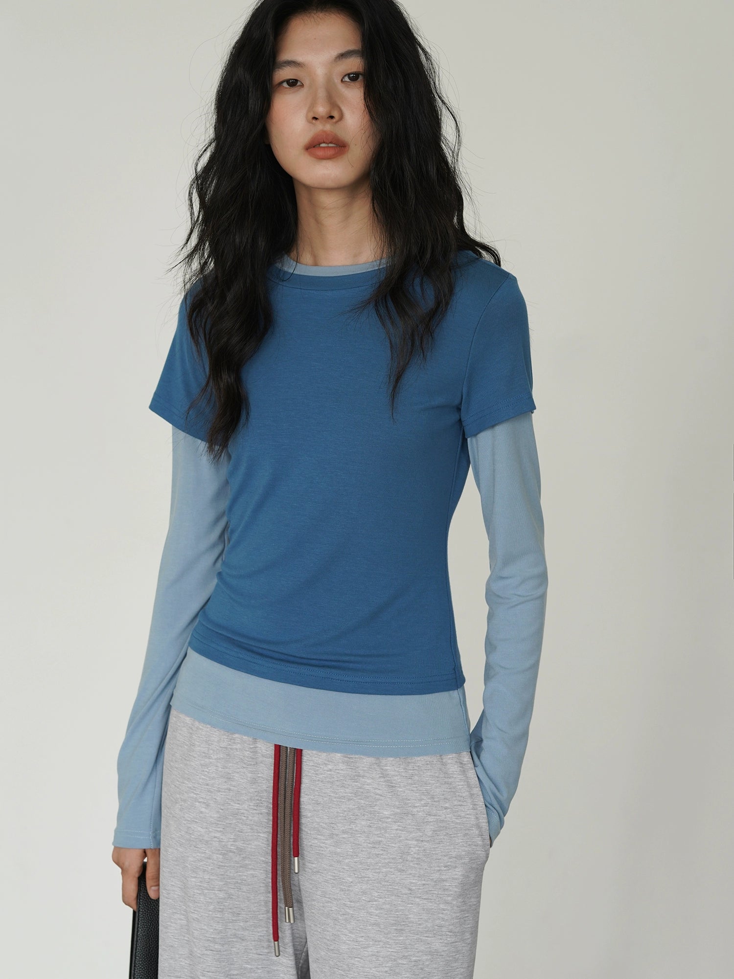 EIGHTHMONTH Contrast Fake Two-piece Versatile Splicing Long Sleeve