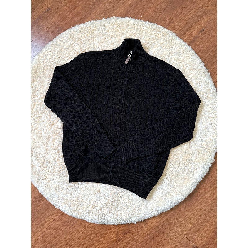 MADEEXTREME Casual Stand-up Neck Knitted Sweater Cardigan