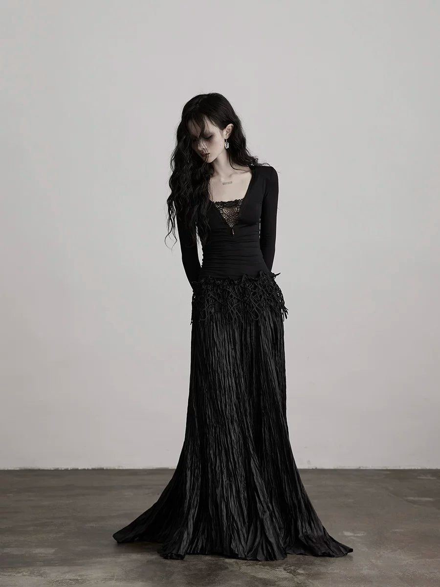 INDULGE Pleated Straight Skirt