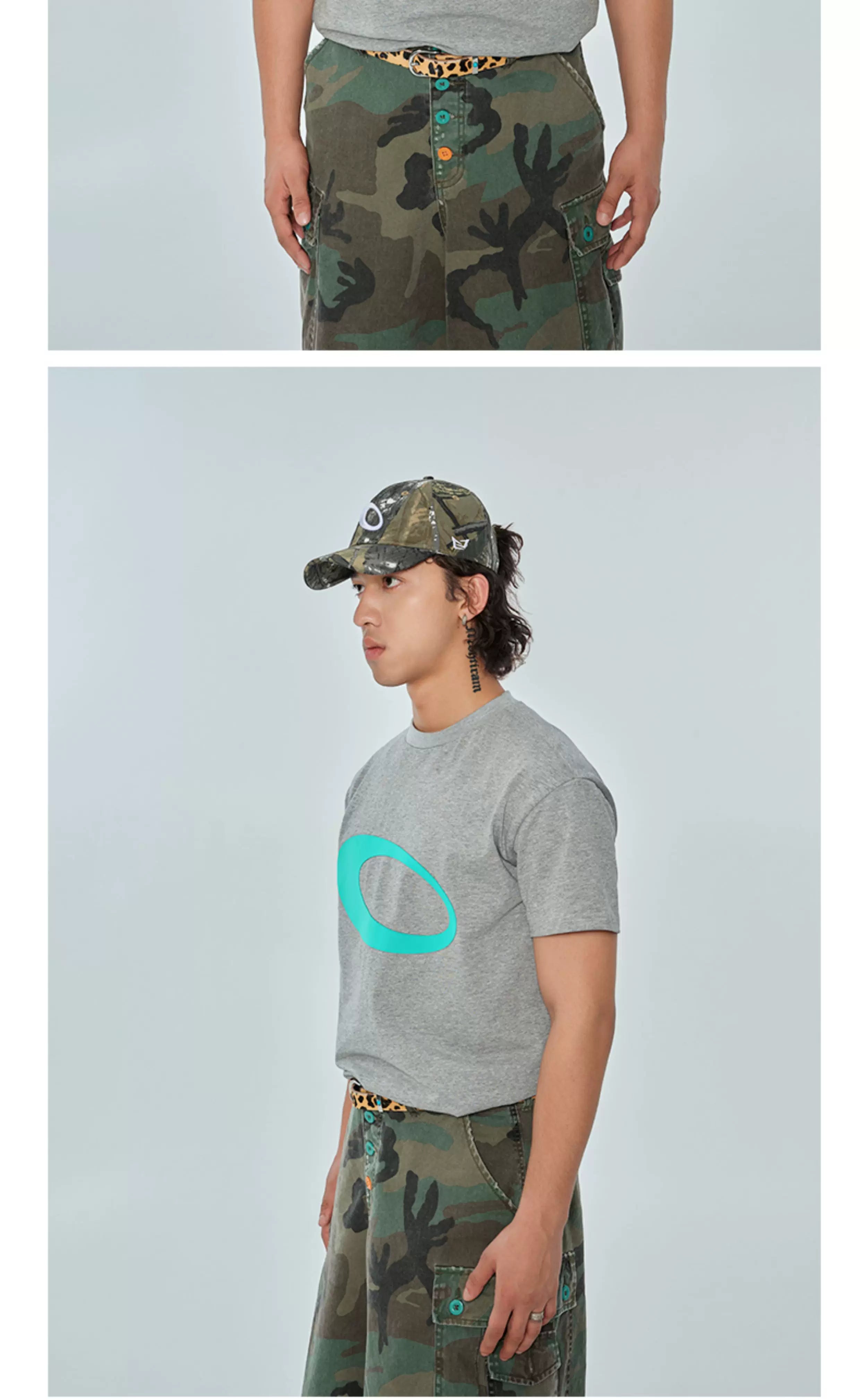 VULCAN Color Matching Printing Loose Round Neck Tee