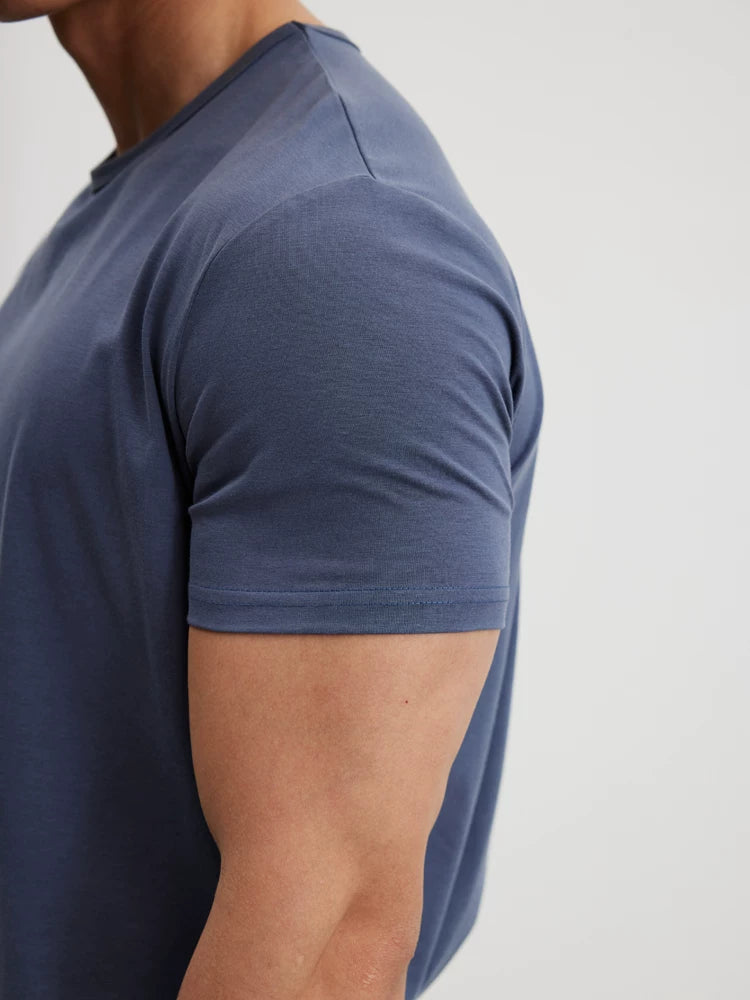 AFTERGLOW Crew Neck Front Shoulder Casual Tee