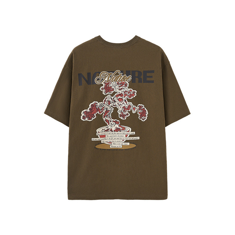 INF 250G retro green plant Heavy 100% Cotton Tee