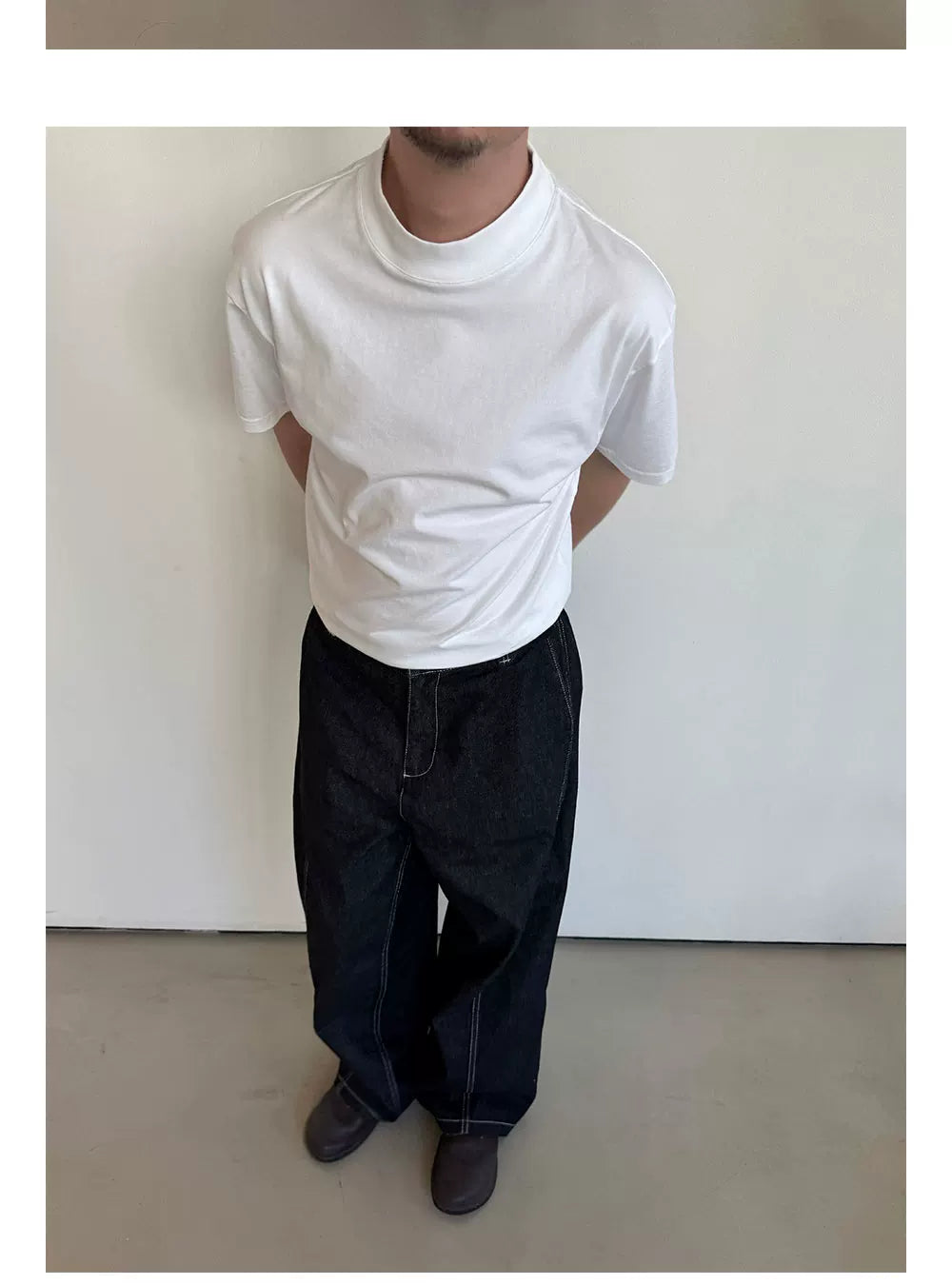 Anniehall Small Turtleneck Front Shoulder Casual Tee