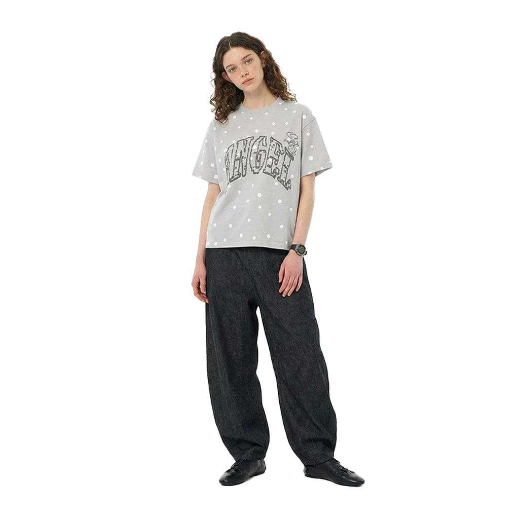Vulcan Polka Dot Angel Letter Print Comfortable Tee