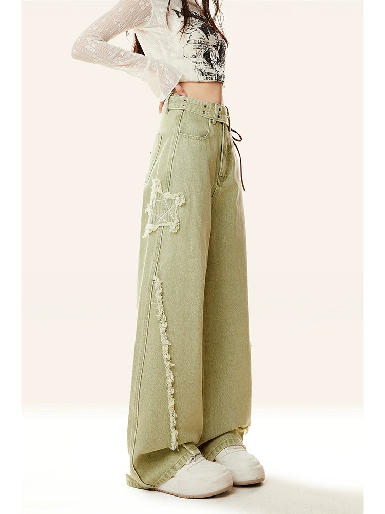 ZRSEE Wide-leg Star Jeans
