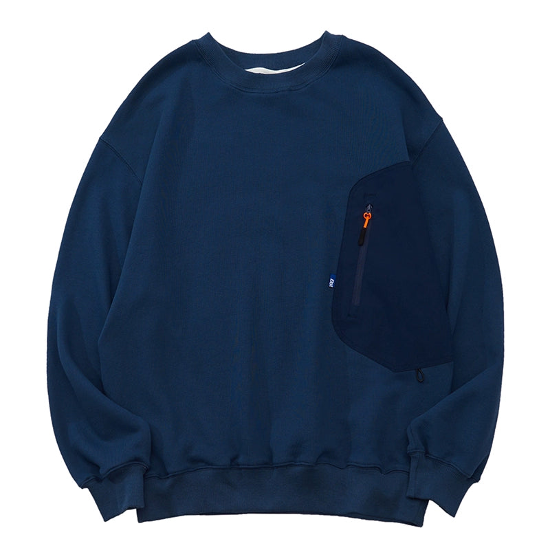 (Clearance) Battles Stitching Zipper Pocket Thick Needle Embroidered Sweater