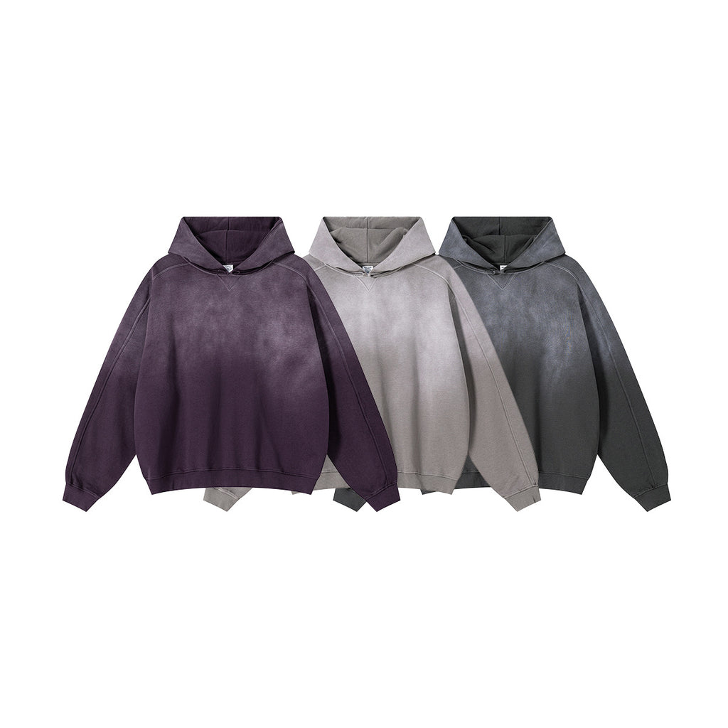 BE Old Made Dirty Silhouette Shoulder Loose Hooded Sweater