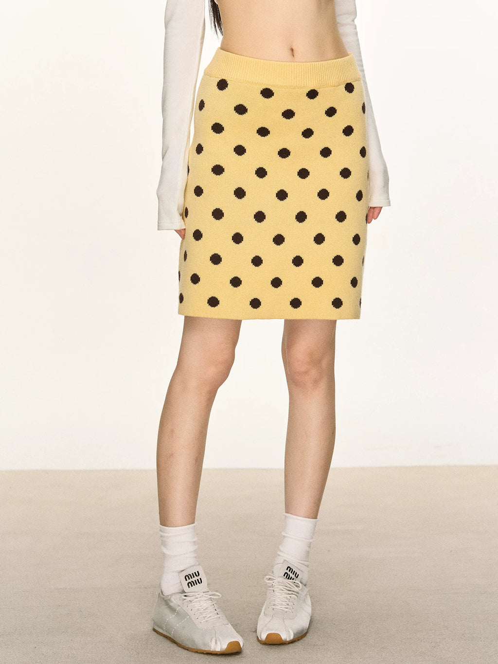Anna Aneae Vintage Polka Dot Knitted Skirt