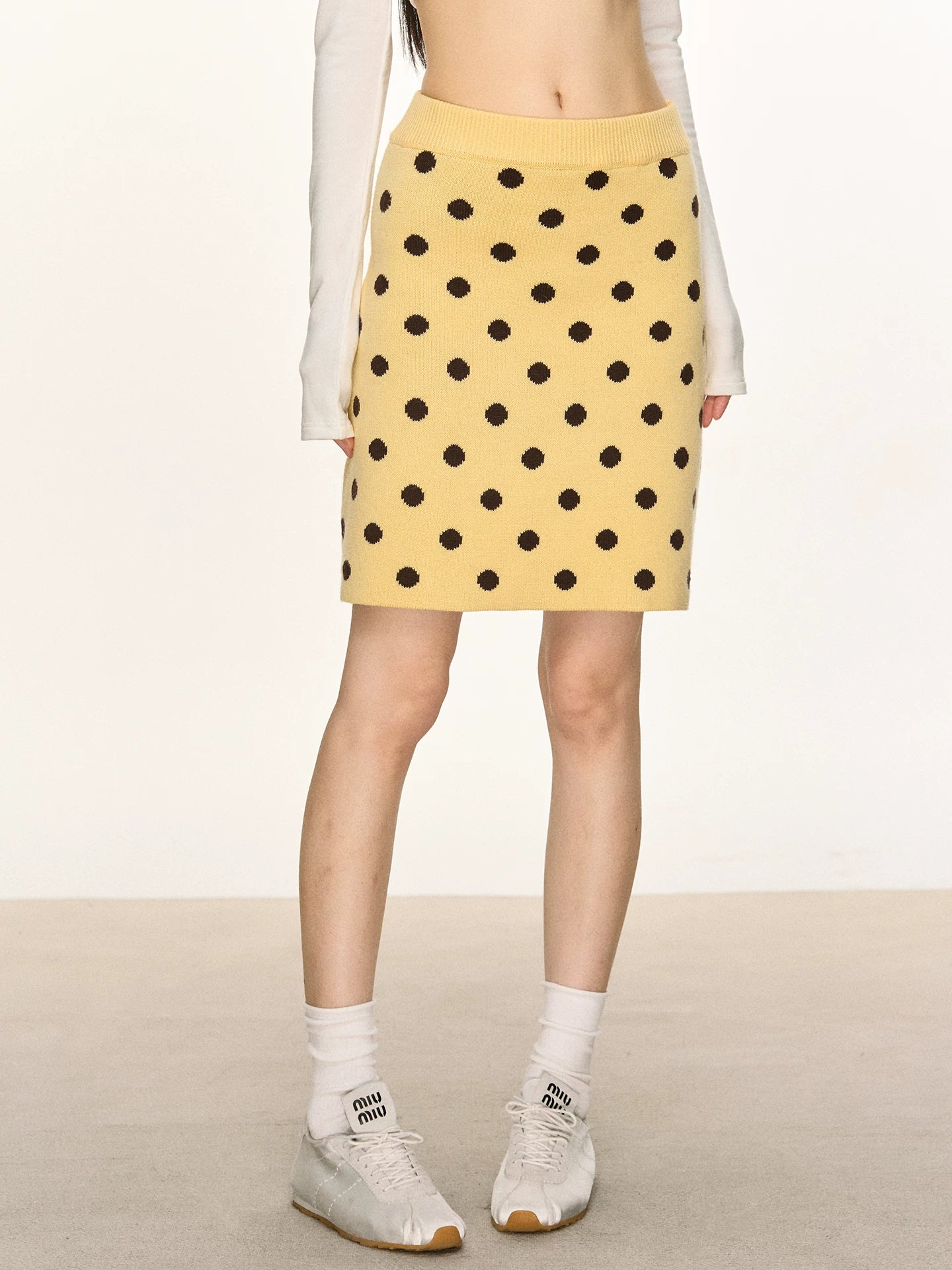 Anna Aneae Vintage Polka Dot Knitted Skirt