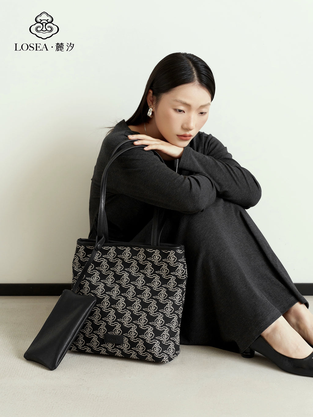 LOSEA Jacquard Embroidered Small Tote Bag