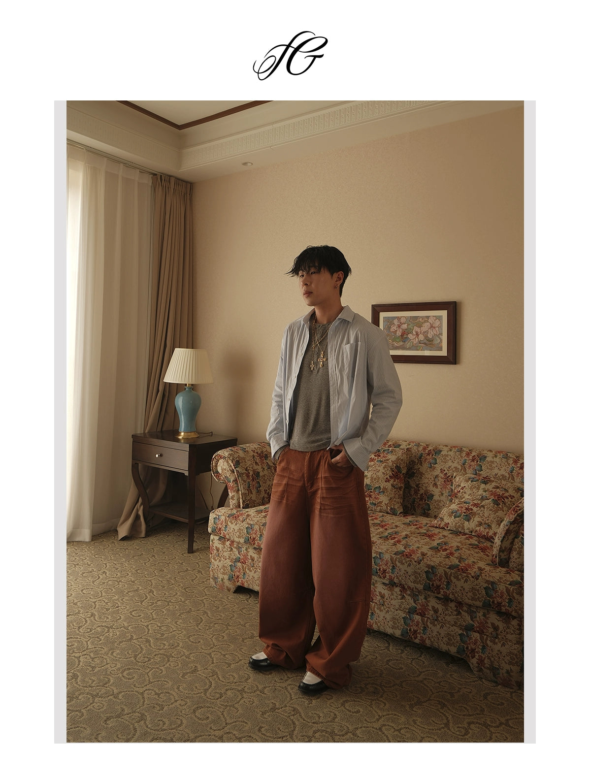 InsGale Textured Lazy Casual Striped Long Sleeve Shirt