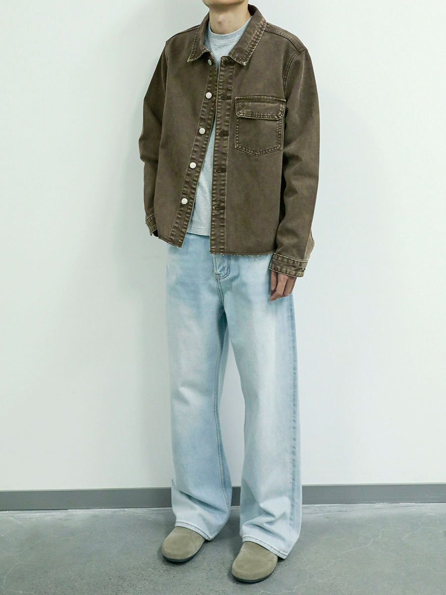 PLUS NO LOGO Vintage Denim Shirt Jacket