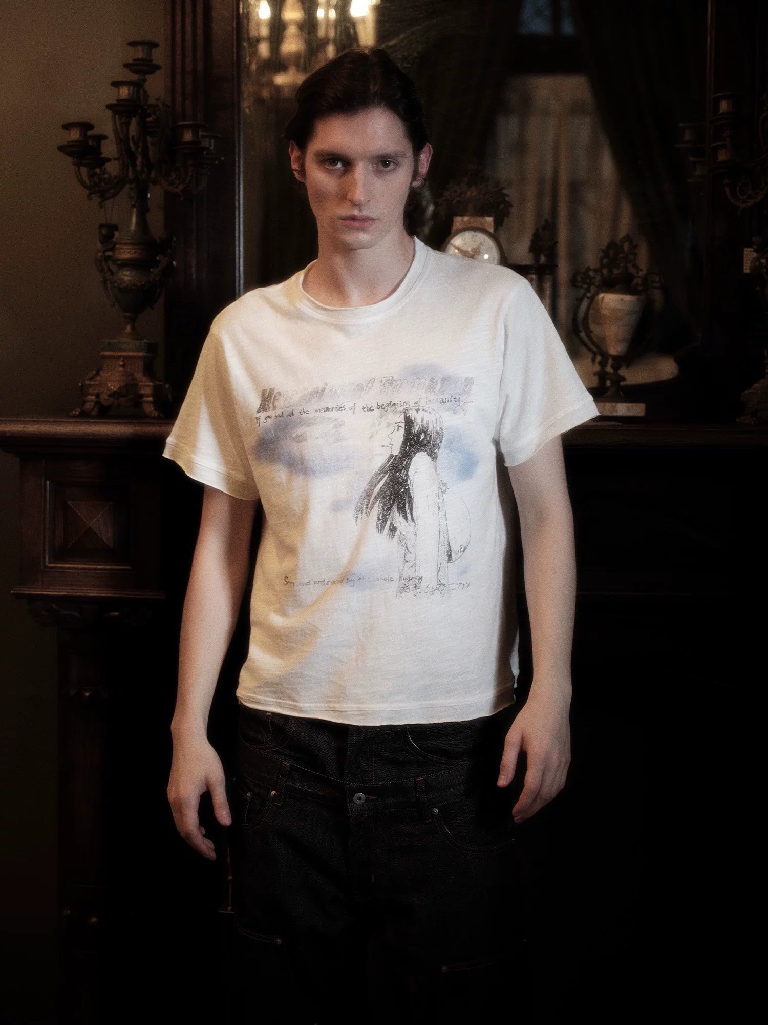 WANNA LAB Curling Short and Wide Casual Tee