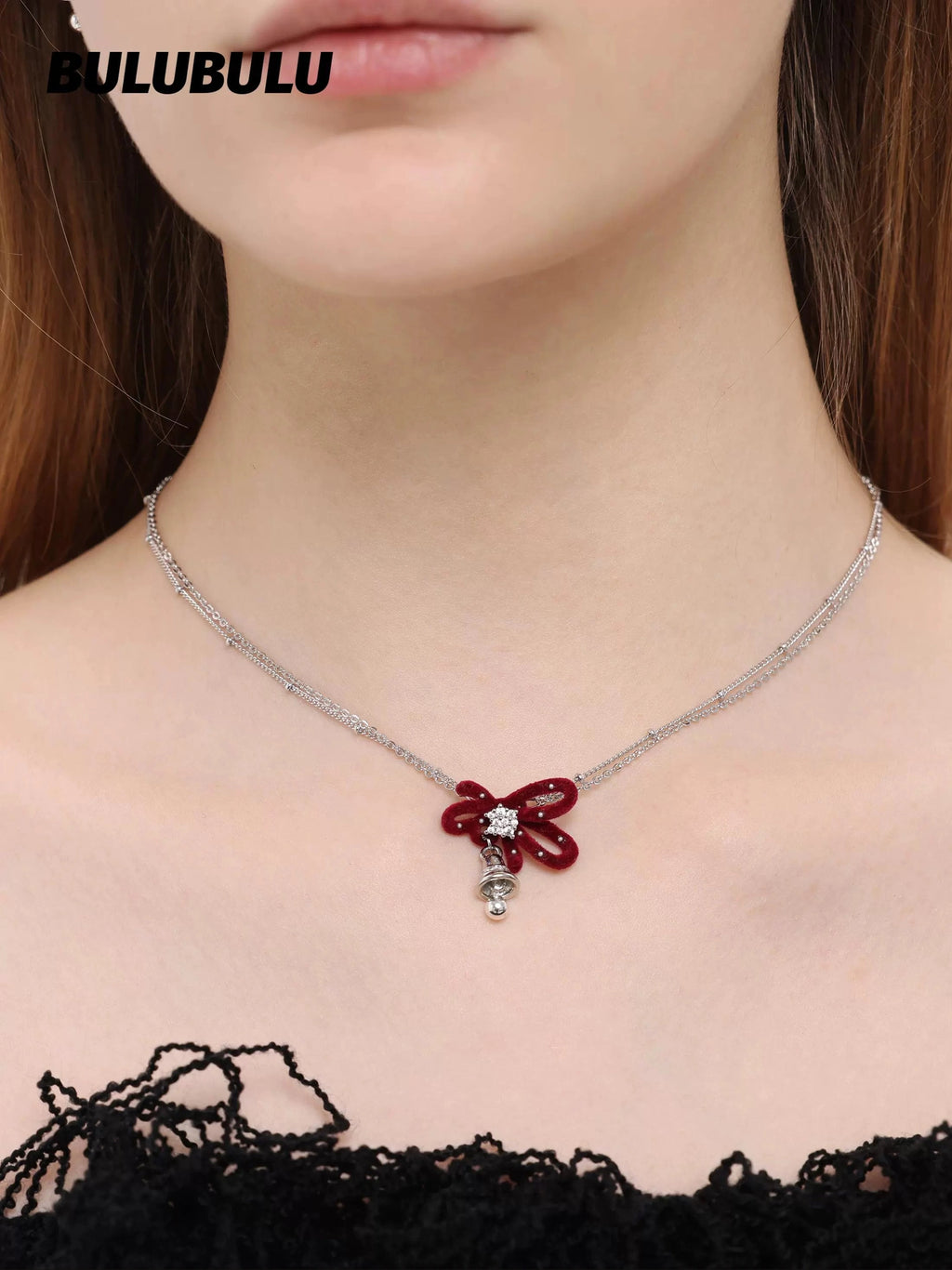 BULUBULU Bow Bell Double Clavicle Chain