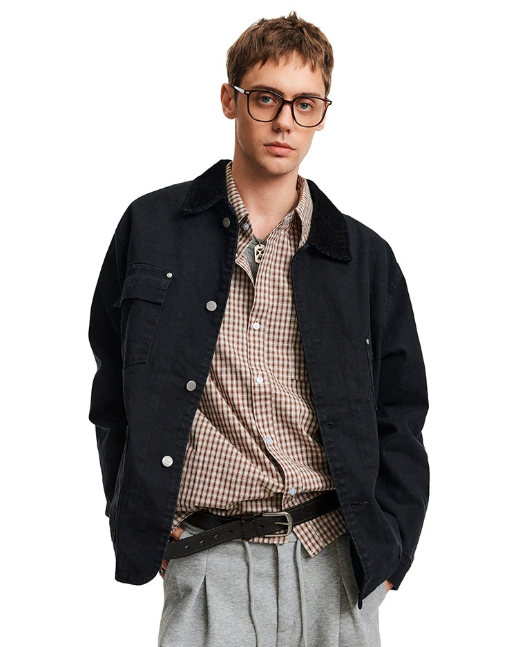 MADWITCH Vintage Spliced Commuter Casual Tooling Jacket
