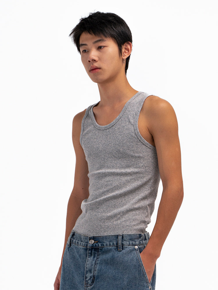 OBSESSWITH high elastic ribbed knitted vest