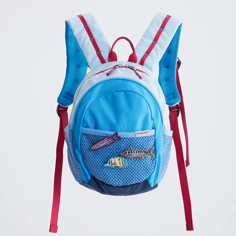 CryingCenter Contrast Pin Small Fish Embroidery Sports Backpack