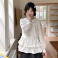 MUCHA Vintage Lace Polka Dot Long Sleeve Shirt