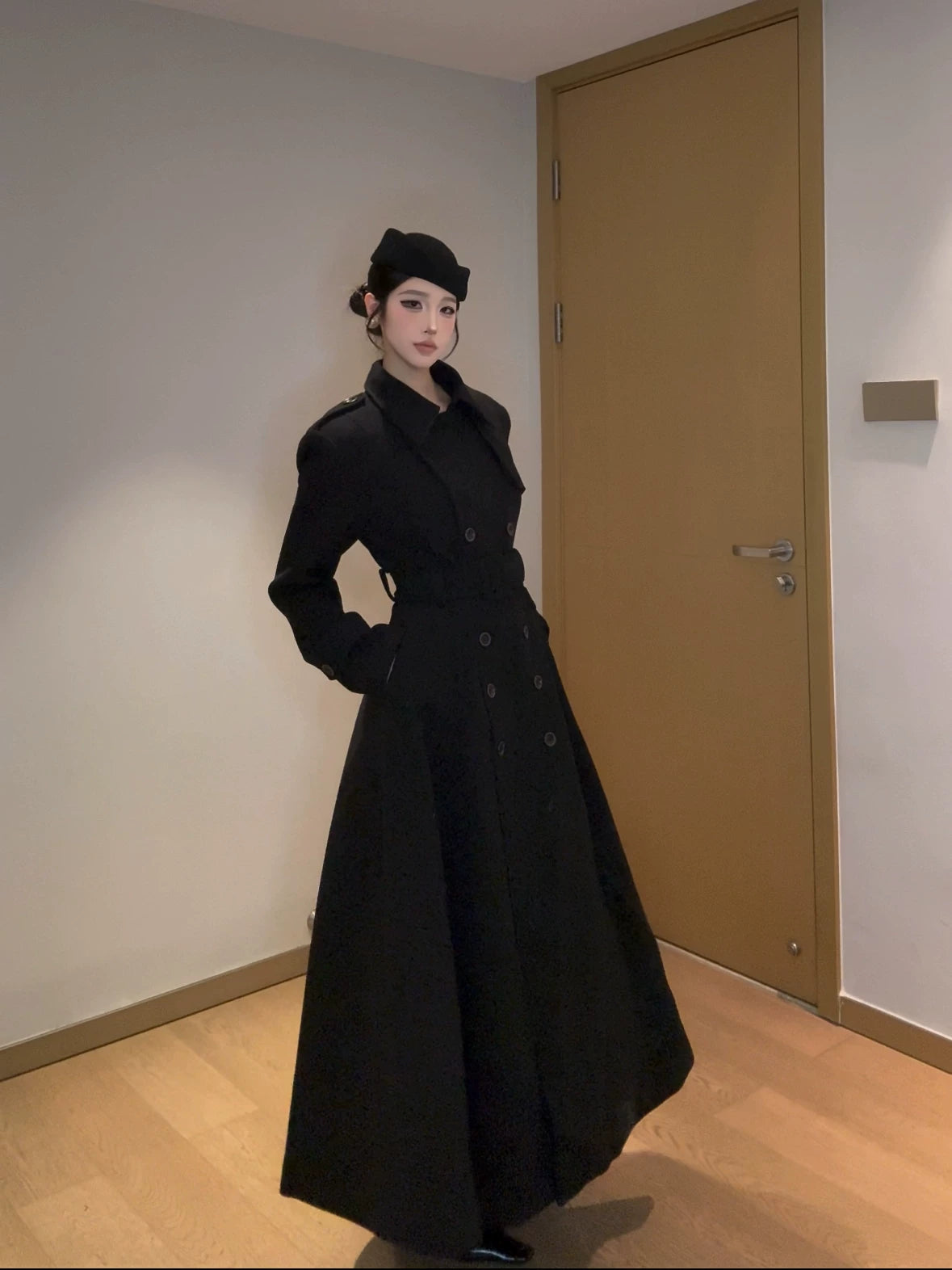 PANPANSTUDIO Minimalist Woolen Coat Medium and Long Coat