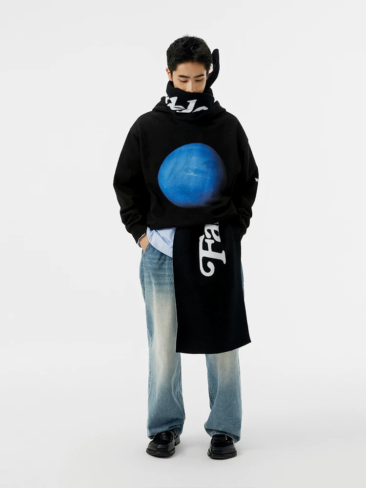 FMACM Vintage Neptune Print Hooded Sweater
