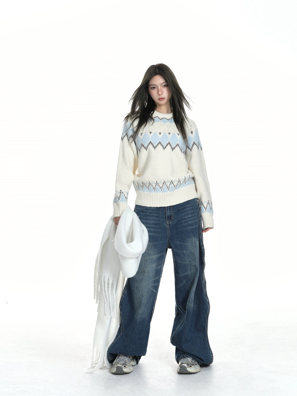 KDASE Retro Lazy Soft Waxy Oversized Knitted Sweater