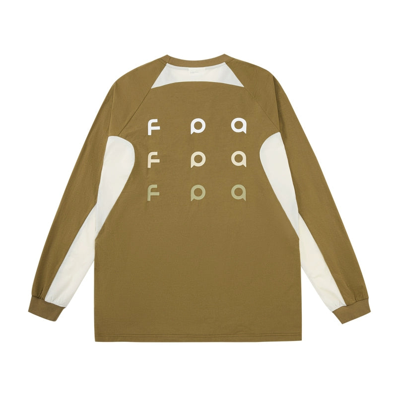 FPA Contrast Splicing Crew Neck Premium Retro Long Sleeves