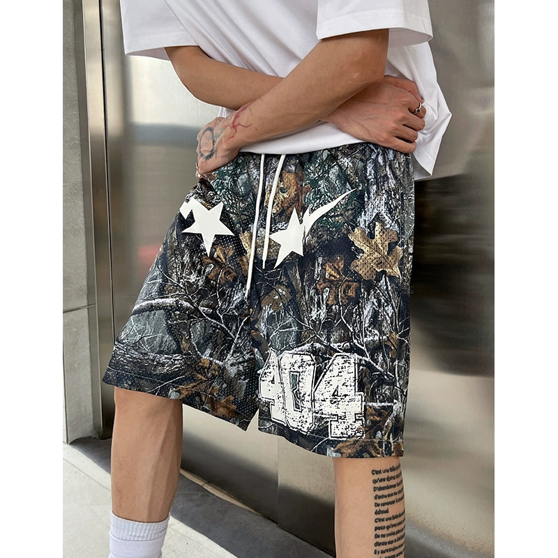 404MOB camouflage printed mesh shorts