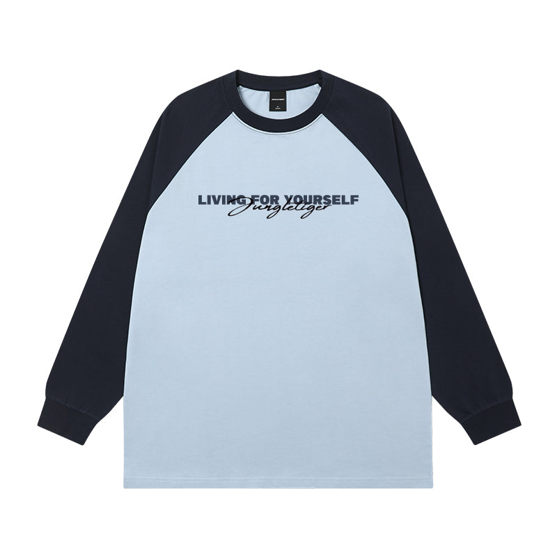 Jungle Tiger Alphabet Shoulder 100% Cotton Long Sleeve Tee