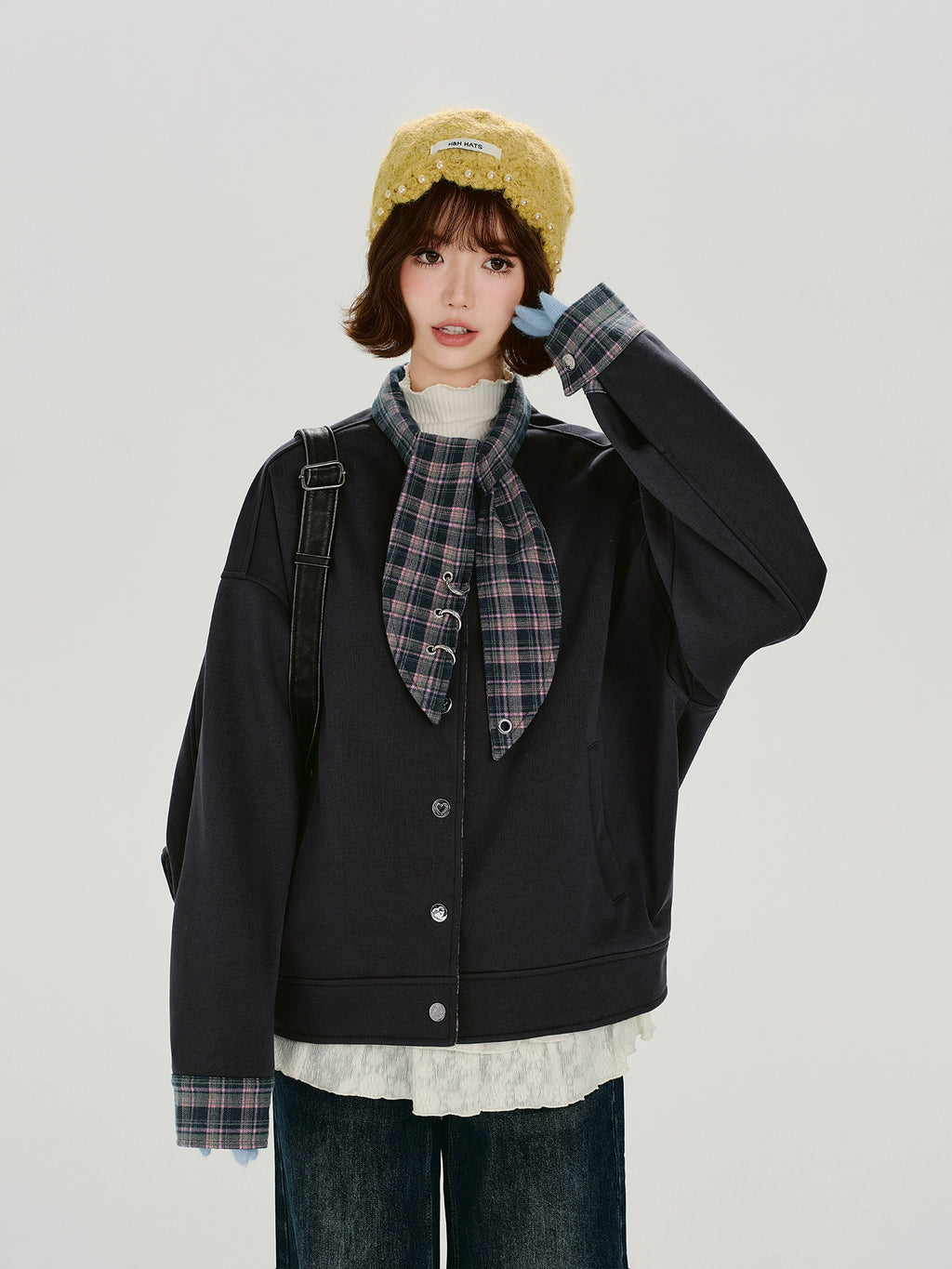 Girlyhalo Fleece Fake Two-piece Sweater
