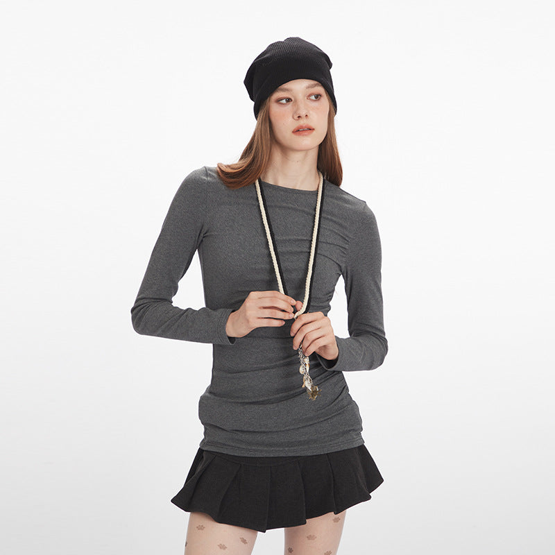 Nariele Pleated Slim Slim Long Sleeves