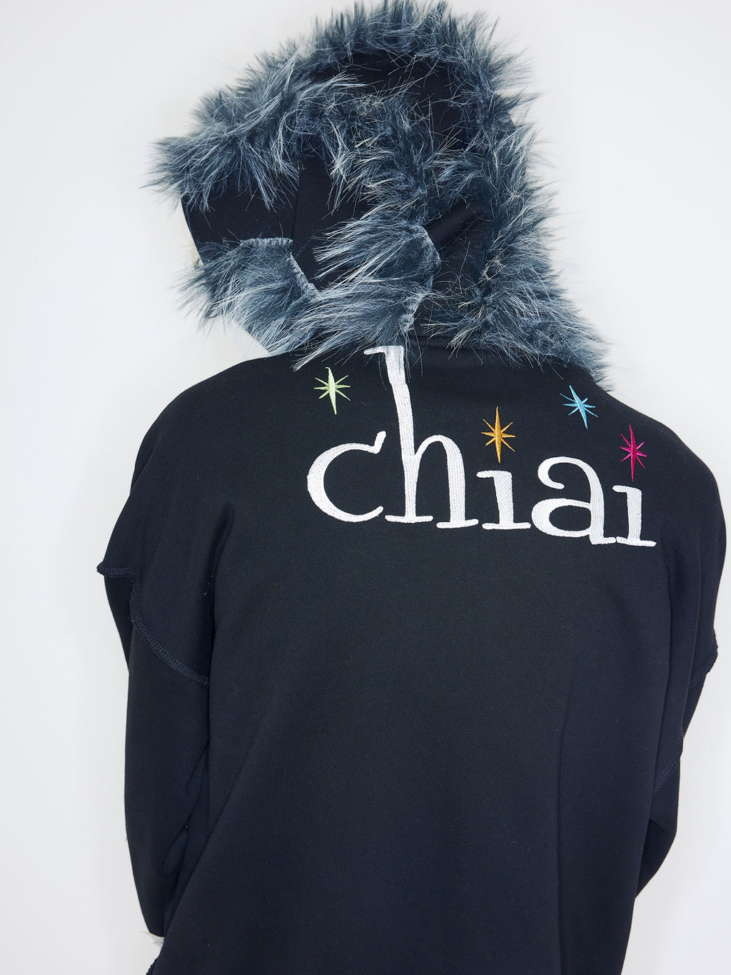CHAI Infatuated with Embroidered Versatile Hooded Zip-up Jacket