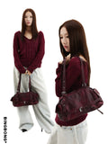 BINGBONG Retro Large Capacity Shoulder Handbag