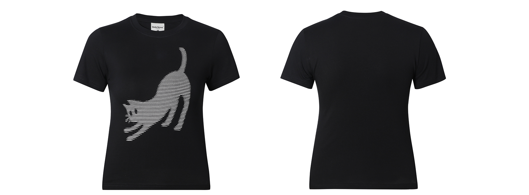 UnderStress Stretching Pixel Pussy Front Shoulder Print Tee