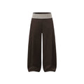 DIMC Checked Stitching Inner Pleated Wide-leg High-waisted Pants