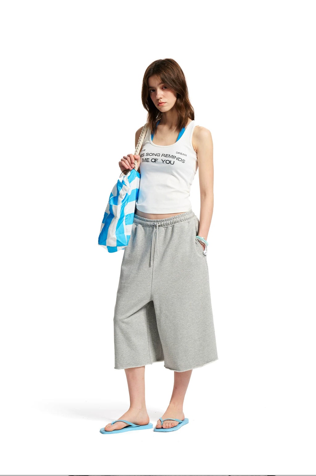 Loopsoon Minimalist Drawstring Seven-point Versatile Shorts