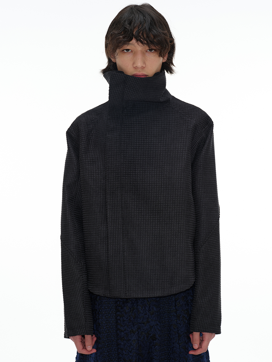 JCAESAR Slanted Zipper Twist Jacket