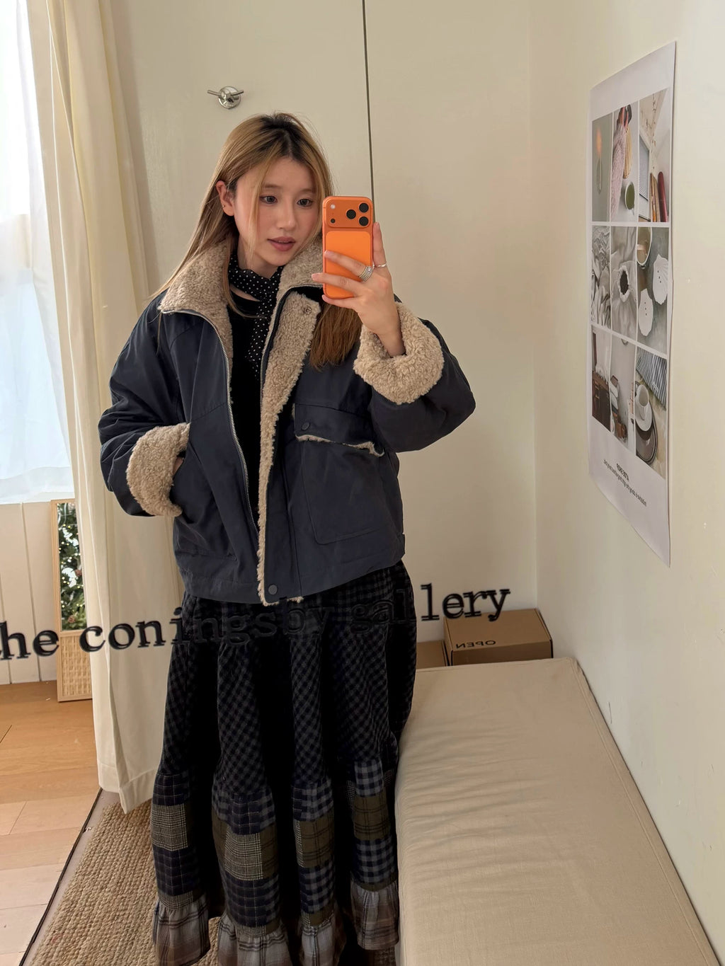 CCYE Lamb Wool Splicing Tooling Jacket