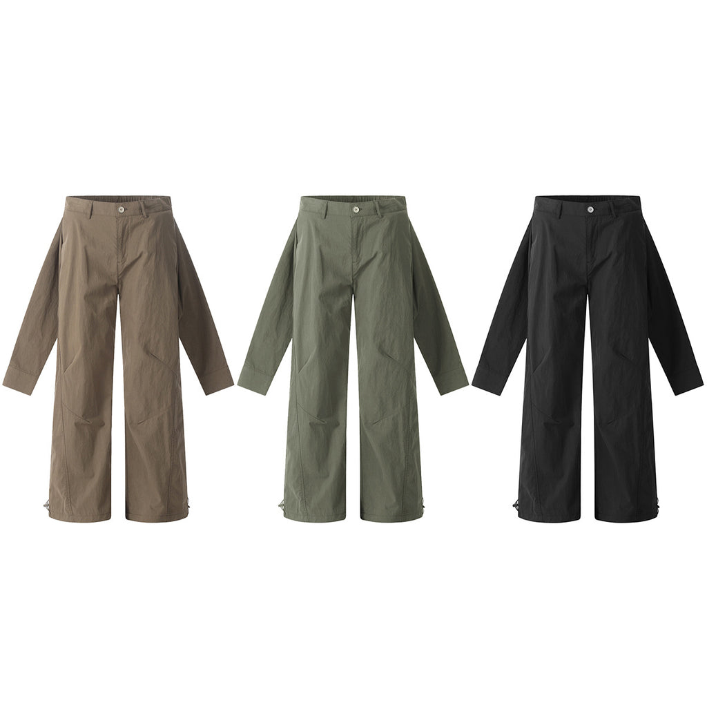 11KN pleated casual Maillard Fake Sleeve pants