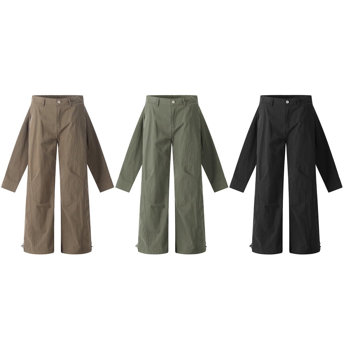 11KN pleated casual Maillard Fake Sleeve pants