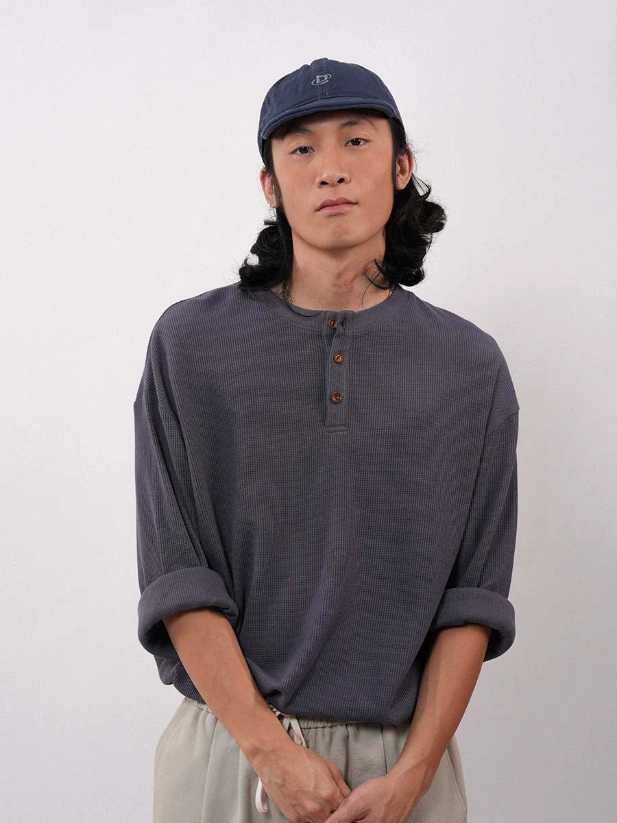 O3PARK Japanese Casual Collarless Polo Shirt