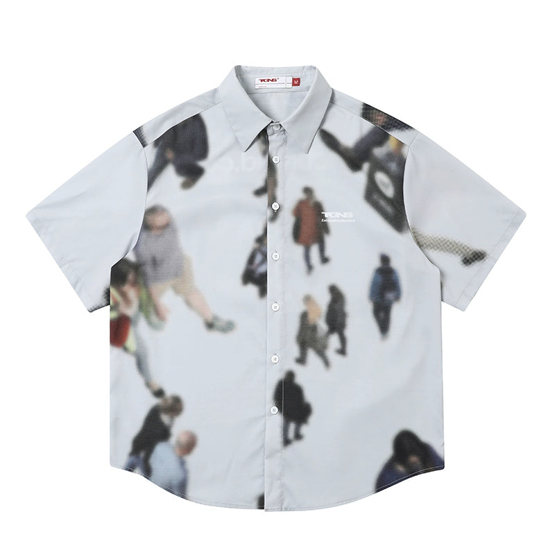 TGNS Vintage Shadow Flower Hawaiian Shirt