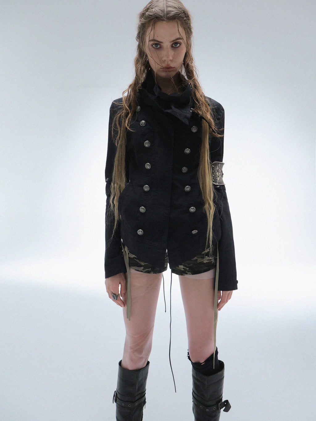 DoublePunch High-neck Vintage Metal Buckle Padded Thickened Jacket