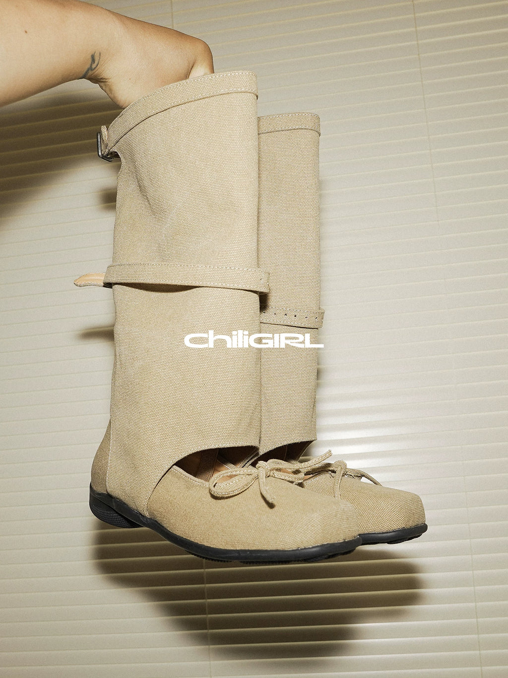 CHILIGIRL Ballet Splicing Hollow Breathable Boots